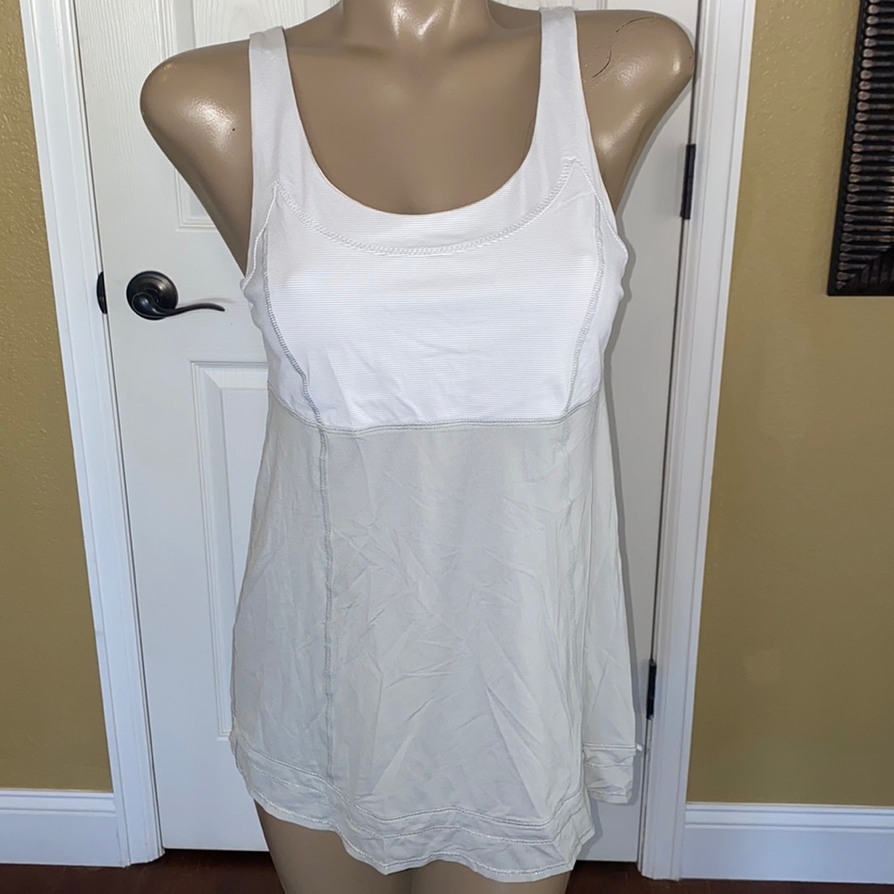 Lululemon Gray & White Tank Top